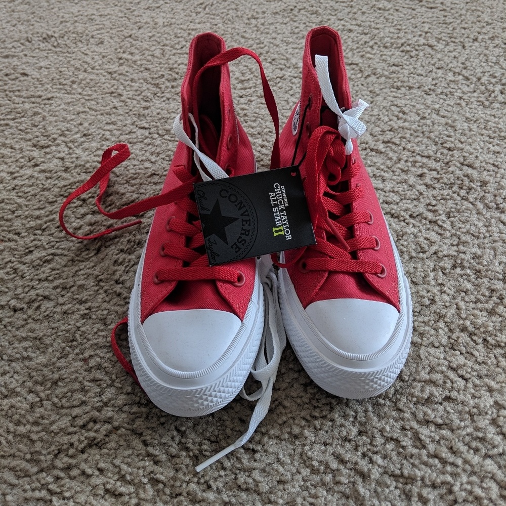 Red Converse All Star II High Tops